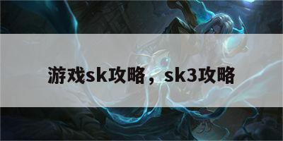 游戏sk攻略，sk3攻略