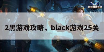 2黑游戏攻略，black游戏25关